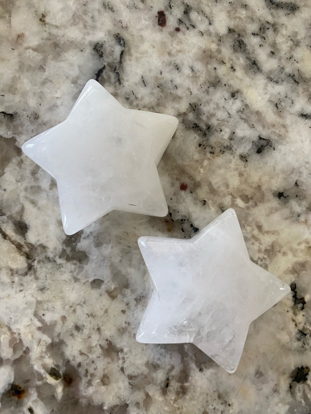 Clear Quartz Star-Shaped Crystal Pair